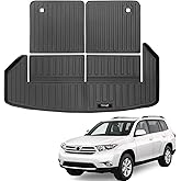 Custom for 2008-2013 Toyota Highlander Cargo Mats Trunk Liner and 3rd Rear Seat Backrest Mat All Weather TPE Protection Mat Accessories (for 2008-2013 Toyota Highlander)