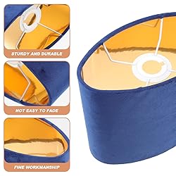 KALLORY Cloth Lamp Shade Oval Shaped Clip-on Lamp