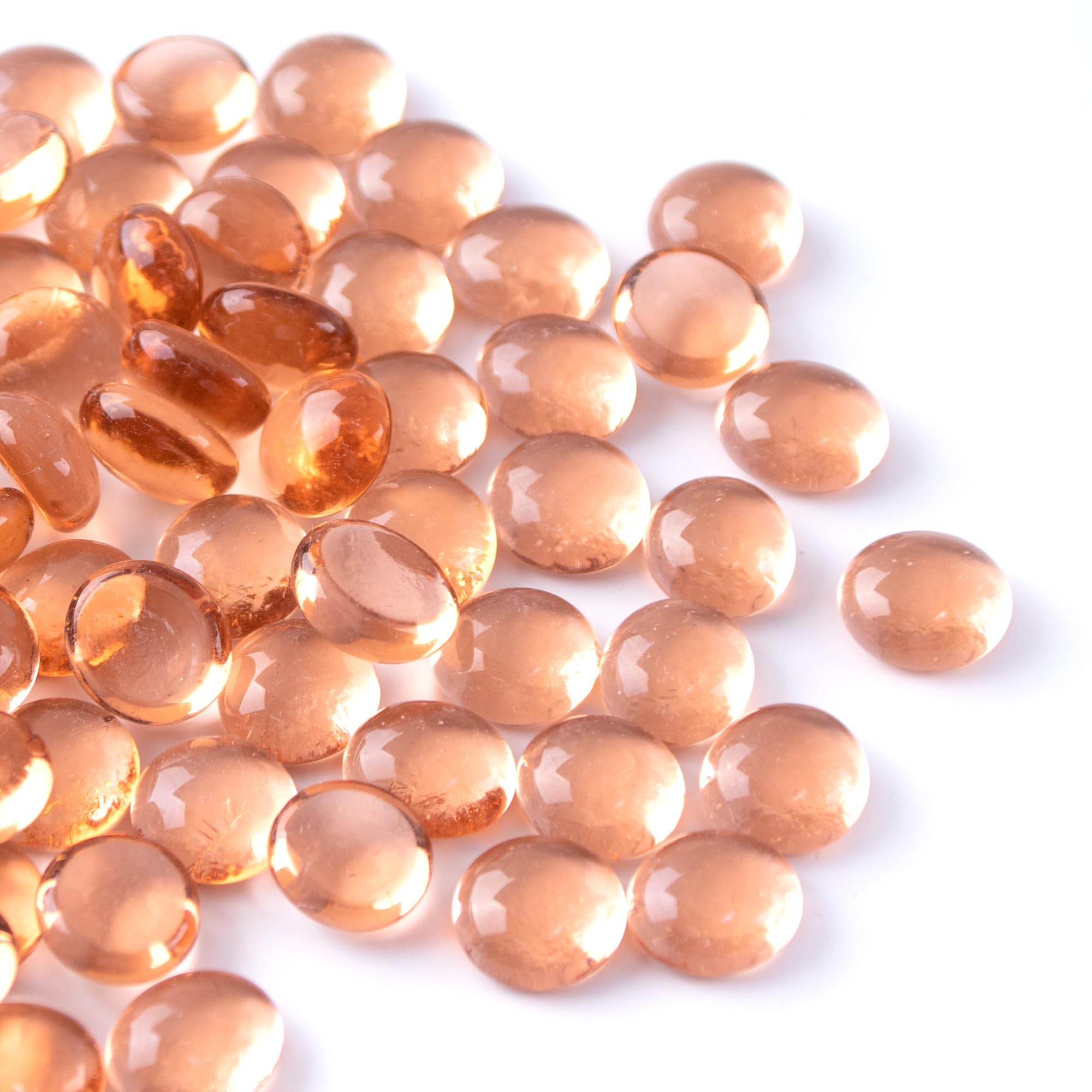 Photo 1 of 50PCS Mini Glass Gems,Pink Mancala Stones Flat Bottom Marble Beads for Home Decorative Art Craft Vase Filler(0.5"~0.7")