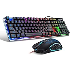 Gaming Keyboard and Mouse Combo, K1 RGB LED Backlit