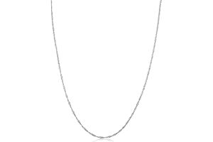 Kooljewelry 14k Solid White Gold Singapore Chain Necklace For Women - Real Gold Chain For Women (0.7 mm, 1.0 mm, 1.4 mm, 1.7 mm - Sizes from 14 to 30 inch long)