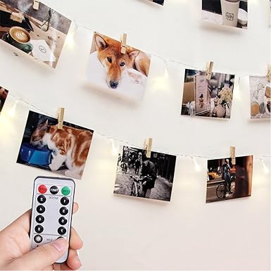 [Fernbedienung & Schaltuhr] RECESKY Foto Clip Lichterketten - 40 LED 8.5m Batterie Lichterketten - Bilderrahmen dekor, Fotora