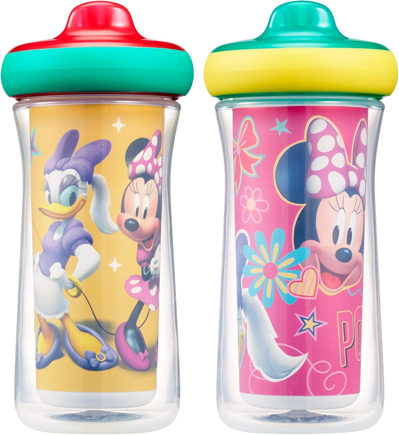 Amazon Com The First Years Disney Minnie Mouse Insulated Hard Spout Sippy Cups 9 Ounce Pack Of 2 Toys Games