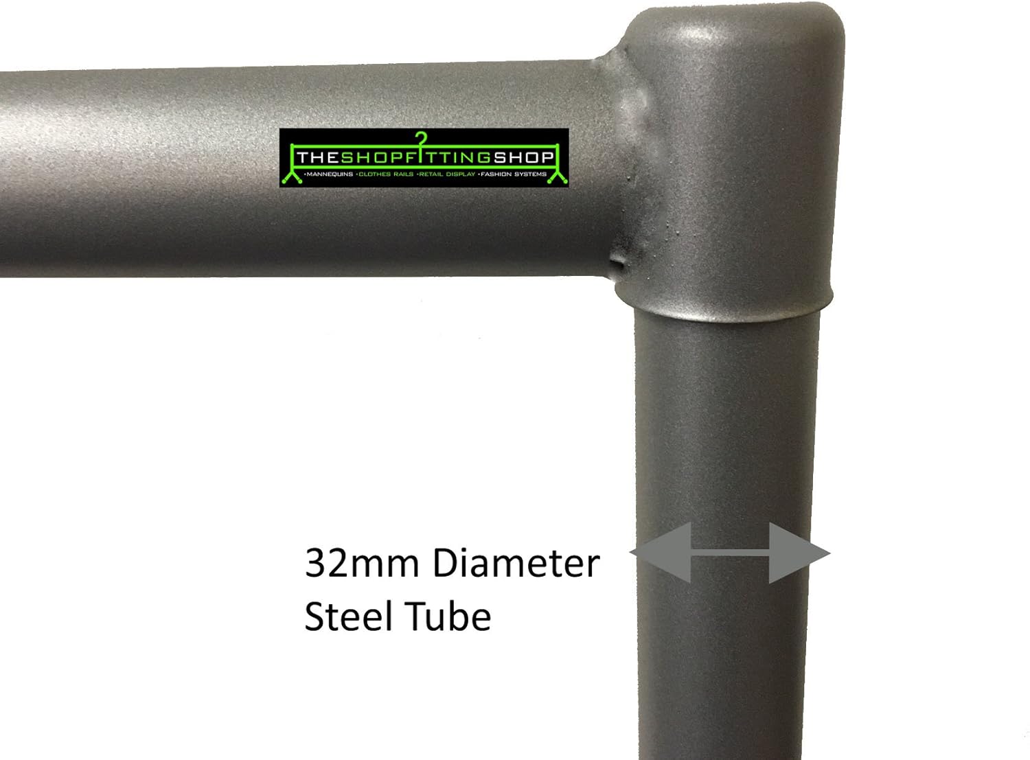 The Shopfitting Shop HEAVY DUTY SILVER GREY Clothes Rail 6ft Long x 5ft High Garment Storage