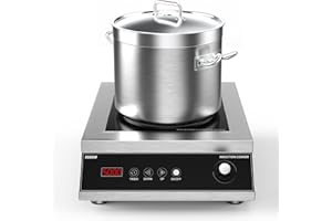 VBGK Commercial Induction Cooktop,Professional Induction Cooktop, 5000W Hot Plate with LCD Touch and Knob control 4 Hours Timer, 16 Power Levels,Auto-Shut-Off,220V Induction stove top