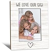 Beliran Gigi Gifts Picture Frame 5x7, Gigis Photo Frame, Christmas Mothers Day Birthday Gifts for Gigis Grandma from Grandkids, We Love Our Gigi Wooden Picture Photo Frames for Desk Home Room Decor