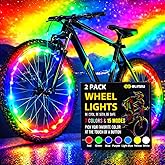BLITZU Bike Wheel Lights 2-Pack, 7 Color Bicycle Spoke LED for Night Riding