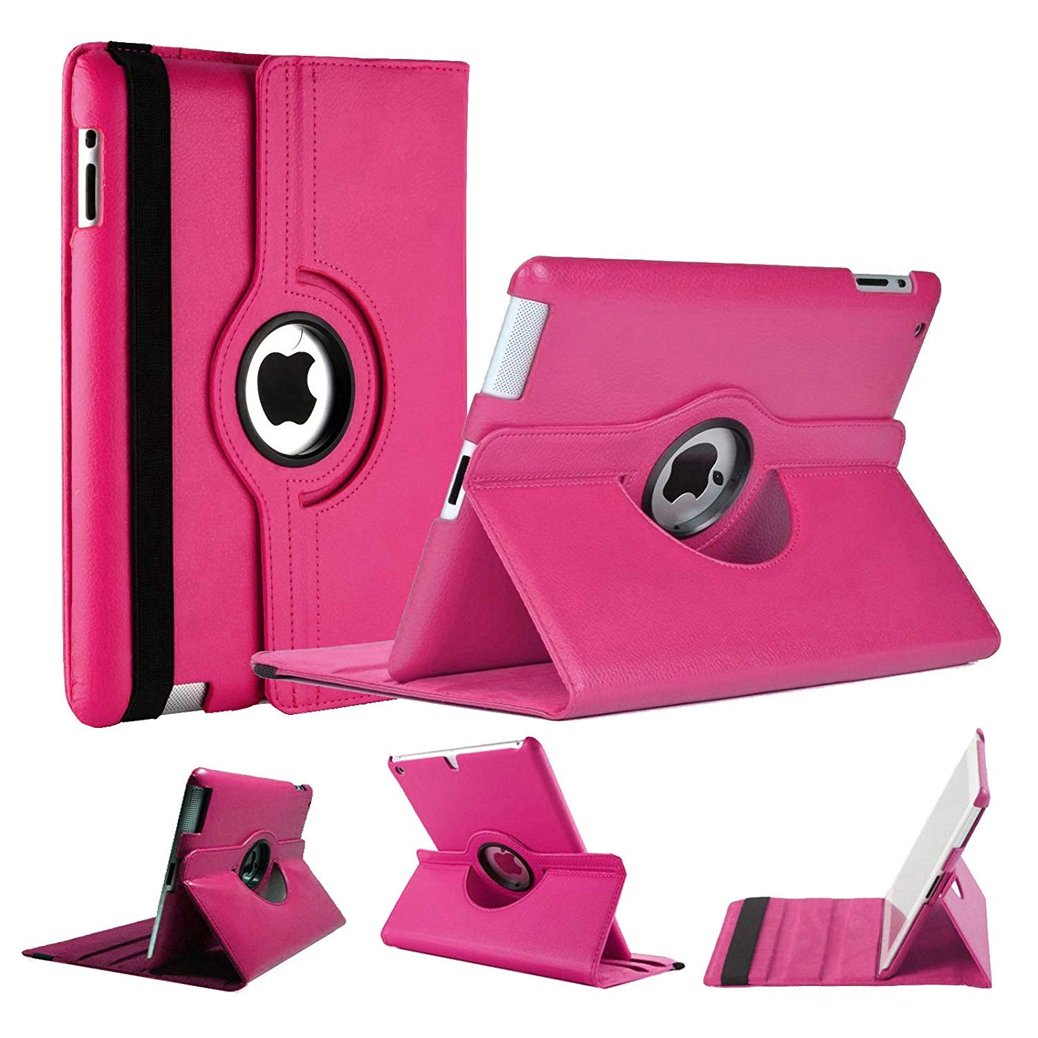 World biz Leather Rotate 360 Stand Case For iPad Air 3 2019 3rd generation and iPad Pro 10.5 2017, Cover with Auto Wake/Sleep A1701/A1709 (Pink)