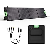 200W Portable Solar Panel for Power Station, Foldable Solar Charger w/ 4 Kickstands, IP65 Waterproof Solar Panel Kit w/DC XT6