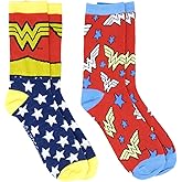 Hyp Wonder Woman Classic Logo 2 Pack Crew Socks DC Comics Licensed Juniors Womens