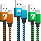 Micro USB Cable Aioneus Fast Android Charging Cord 6FT 3Pack Charging Cable Braided Charger Cord for Samsung Galaxy S7 Edge S