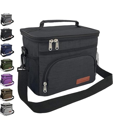 Sac Isotherme NERTHUS FIH 1490 – Noir, Intérieur Isolant – Poignée Et Bandeoulière – Pour Repas Bureau Ou Pique-nique - 8