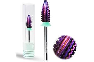 Curacoro Nail Drill Bits 3/32'' - Typhoon Bits, 2 Way, Carbide Bit (Coarse), Fast Remove, Shape & Smooth Acrylic or Gel Nails, Precise Control, for Nail Beds, Nail Art Pedicure Manicure Salon & Home