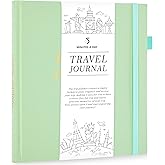 Travel Journal for Women, Adventure Book for 20 Trips, Travelling Planner Notebook Diary for Traveler, Vocation Planner, Travel Gifts(126 Pages, Light Green)