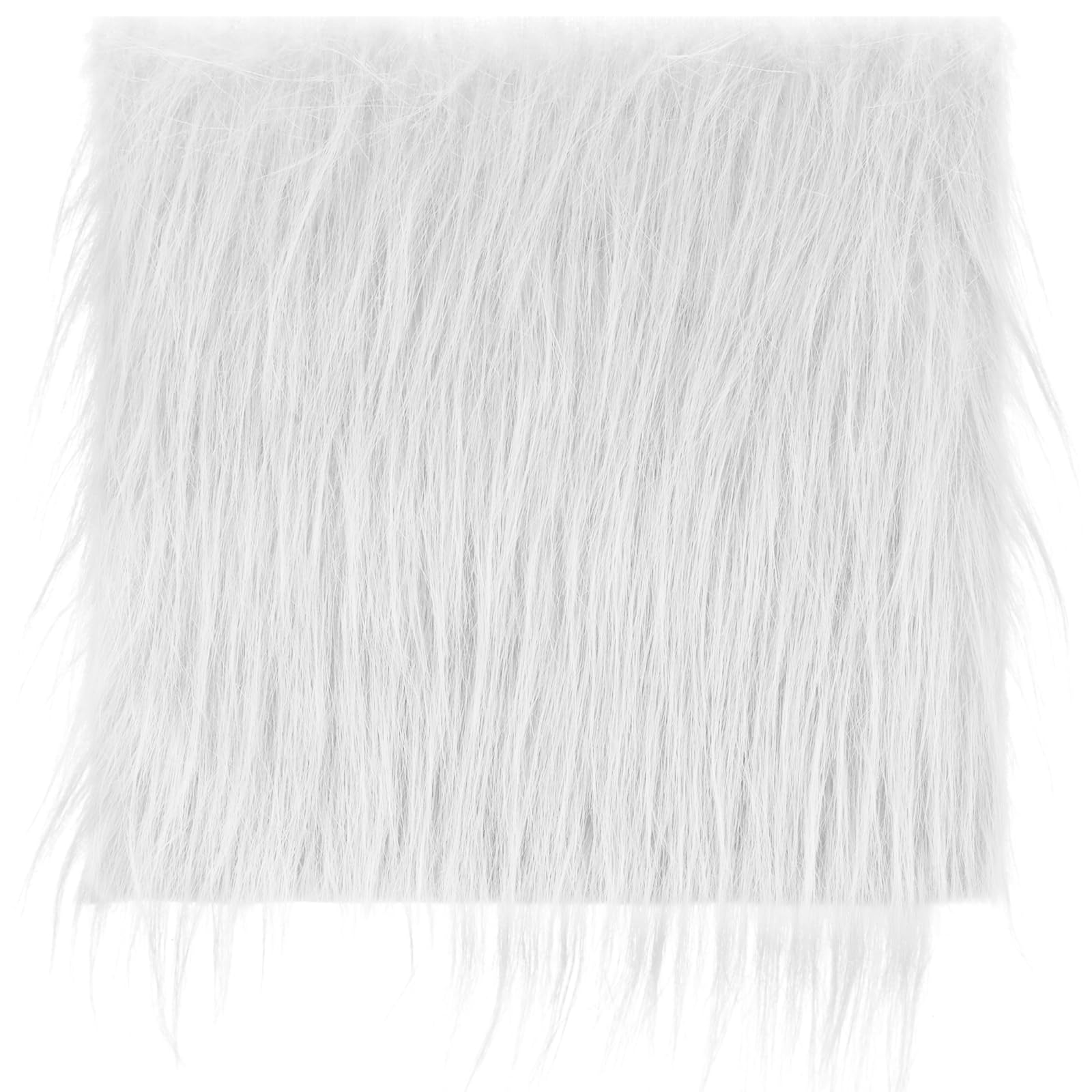 Shaggy Plush Fur Fabric Christmas Craft Fur 10 x 20inch Fuzzy Fabric Sewing Furs Cuts for DIY Crafts Halloween Winter Costume Decoration Rug Mat(White)