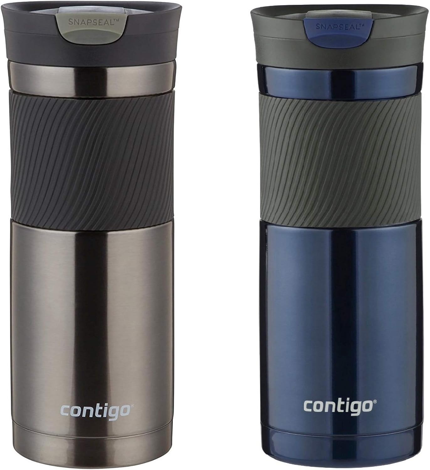 Contigo 20oz Byron SnapSeal Travel Mugs, Monaco Blue & Gunmetal Amazon