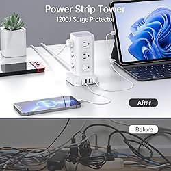 Power Strip Tower Surge Protector Power Strip with