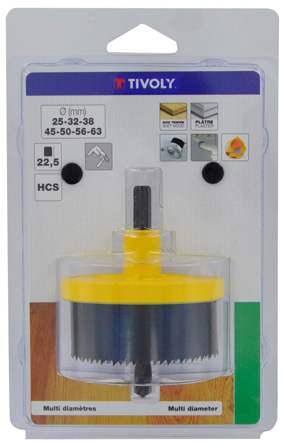 Tivoly XT50522052010 (Pack of 7) 22.5 mm to 62 mm Diameter Holesaw Blades