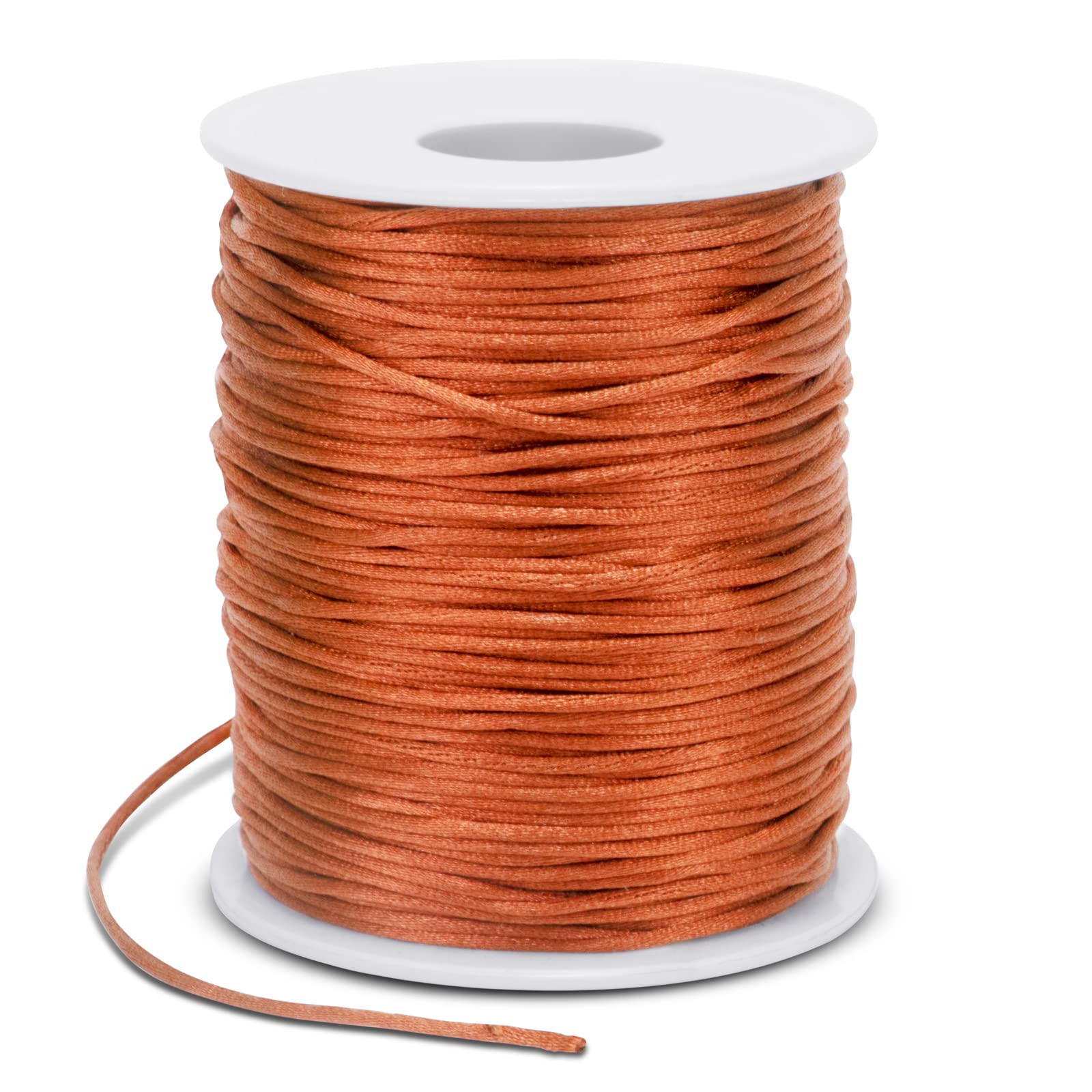 LEREATI Satin Cord 1.5mm x 100m Nylon Cord Bracelet Thread, Rattail Silk Beading Thread Jewellery String for Making Bracelet, Necklace, Chinese Knot, DIY Crafts (Orange)