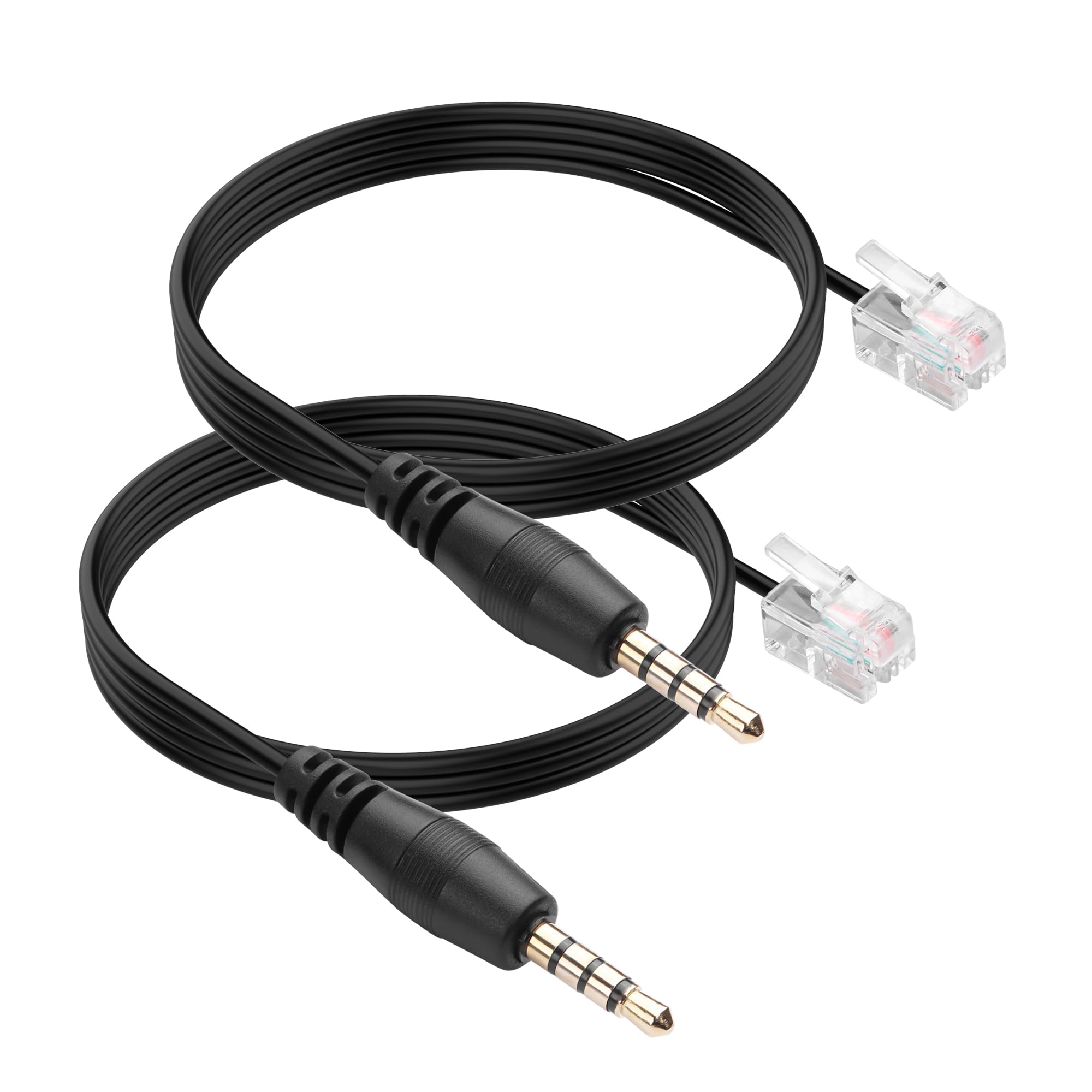 Photo 1 of YACSEJAO 2 Pcs RJ9 to 3.5mm Headset Adapter Cable 0.8M/2.6FT RJ9 to 3.5mm Male to Male Headset Cell Phone Adapter for Android Cellphone