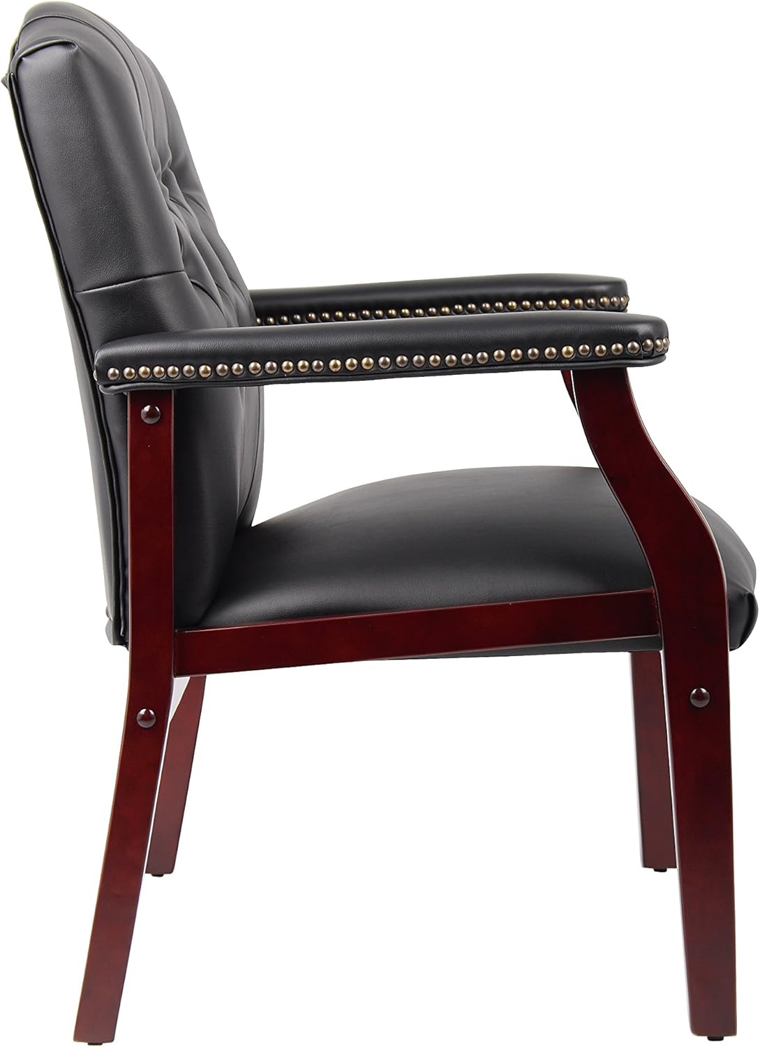 Boss Office Products Ivy League Executive Guest Chair, Black: Furniture & Decor