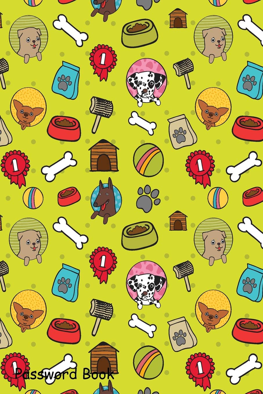 Password Book: Include Alphabetical Index With Cute Dogs Pattern