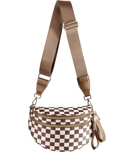 Amazon.com | Checkered Nylon Crossbody Bags Bum Bag for Women