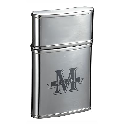 Personalized Groomsmen Visol Flip Top Mirror Finish Stainless Steel 2.5 oz. Hip Flask