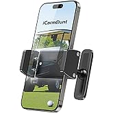 ICARMOUNT Aluminum Alloy Golf Cart Phone Holder with Safety Lock, Heavy Duty Magnetic Golf Phone Mount for EZGO/Club Car/Yamaha/Icon, Golf Cart Accessories Gifts for Men Women [Phone Case Friendly]