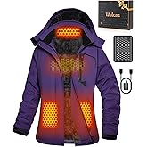 Wulcea Graphene Heated Jacket for Women Fur Lined with Large Capacity Battery Pack