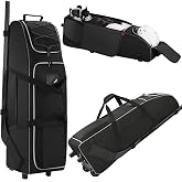 JMIANeodark 41-Inch Hockey Bag with Wheels, Large Ice Hockey Duffel Travel Bag for Equipment &amp; Gear, 2 Sticks Field Hockey Bag with Separate Shoe Compartment (Black)