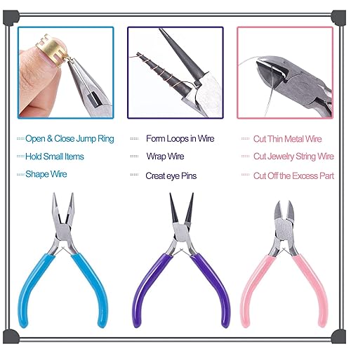 Jewelry Pliers, SONGIN Pack Jewelry Pliers Set Tools Includes