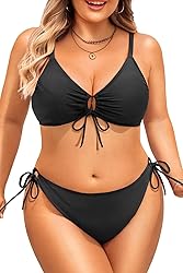 Women's Plus Size Triangle Bikini Set, Sexy Tie