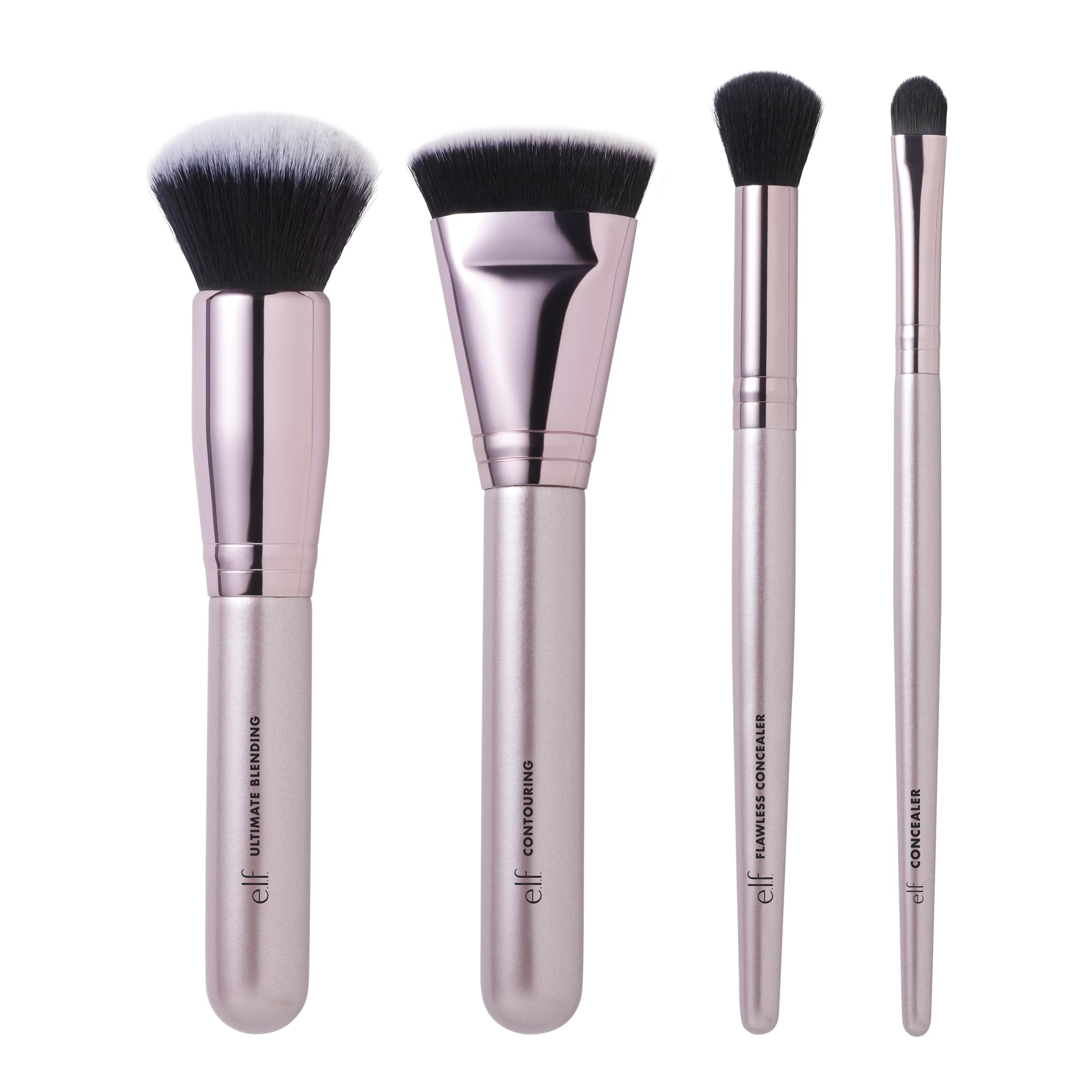e.l.f. Complexion Perfection Brush Kit 4 Piece Set, Synthetic