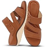 YOKI NOMI-12 Wedge Platform Sandals - Comfortable Wedge Sandals for Women with Double Strap and Open Toe Cushioned Footbed