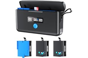 WEEKINEND 3 Pack Battery for GoPro Hero 8/7/6/5, Charger Include Display Screen and SD Card Reader, Fast Charger for The Battery for GoPro Hero (Charger Fit The Battery for GoPro Hero 11/10/9/8/7/6/5)