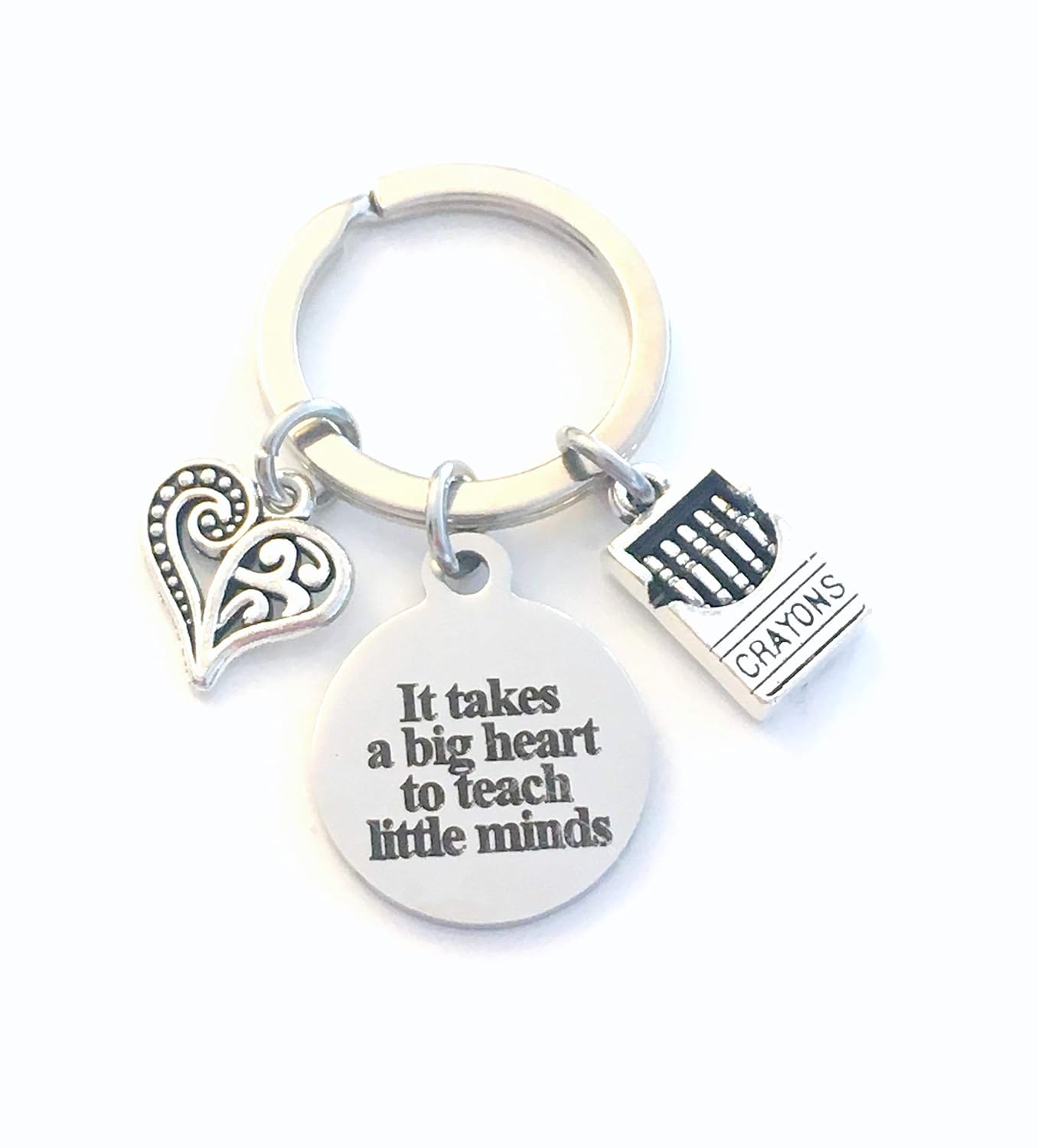 Gift for Teacher Key Chain, It takes a big heart to teach little minds