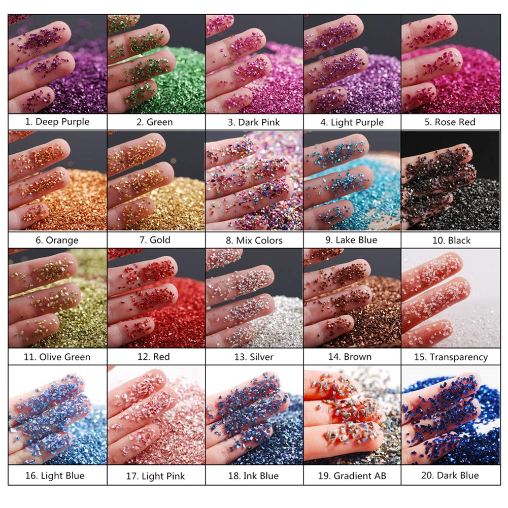 Crushed Glass Irregular Metallic Chips Sprinkles Chunky Glitter Multicolor 100g 2-4mm for Nail Arts Craft DIY Vase Filler Epoxy Resin Mold Scrapbooking Jewelry Making Decoration (Multicolor, 2-4mm)