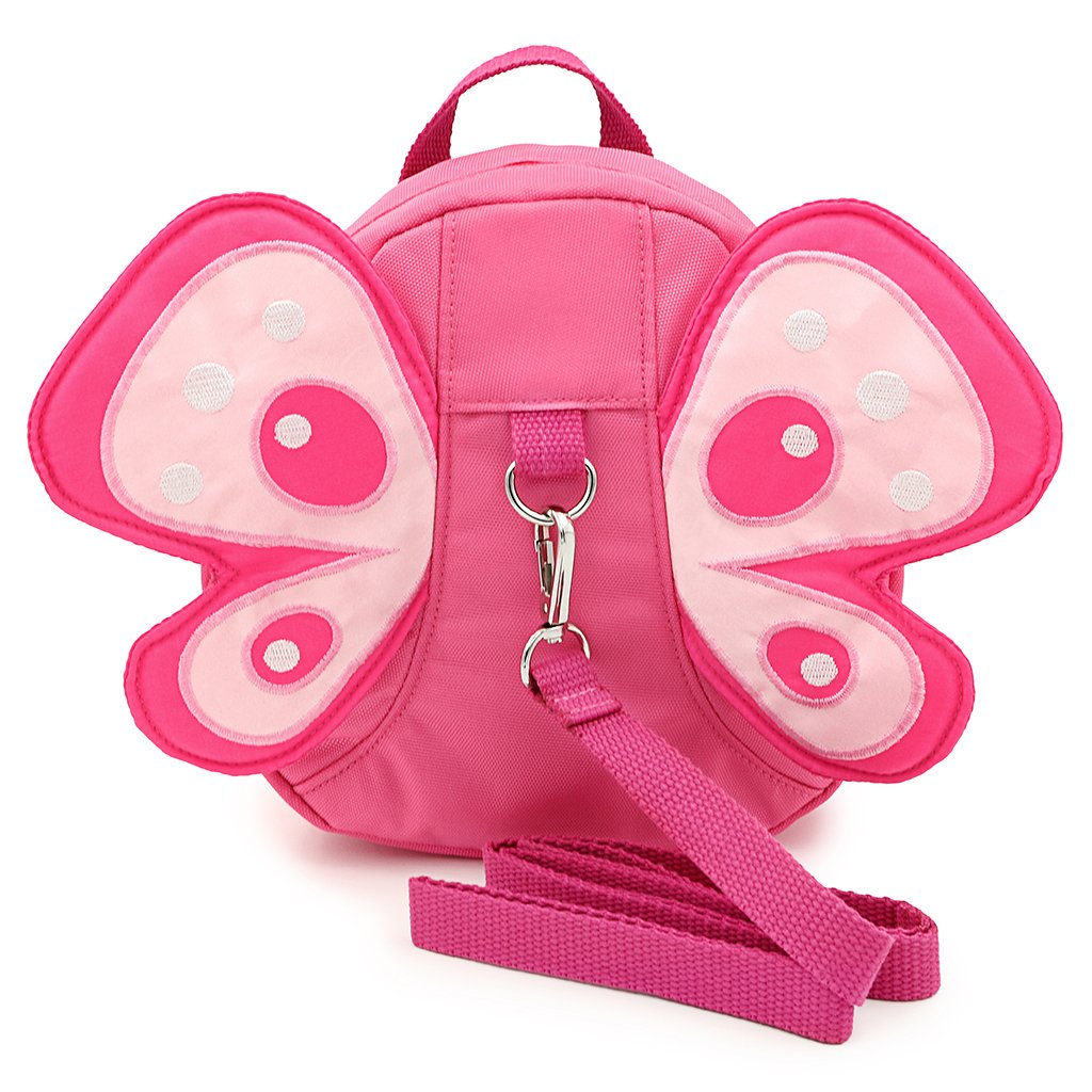 BTSKY Baby Butterfly with Wings Walking Harness Reins Toddler Child Kid Strap Backpack Bag (Pink)