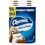 Charmin Ultra Soft Cushiony Touch Toilet Paper, 18 Family Mega Rolls = 90 Regular Rolls