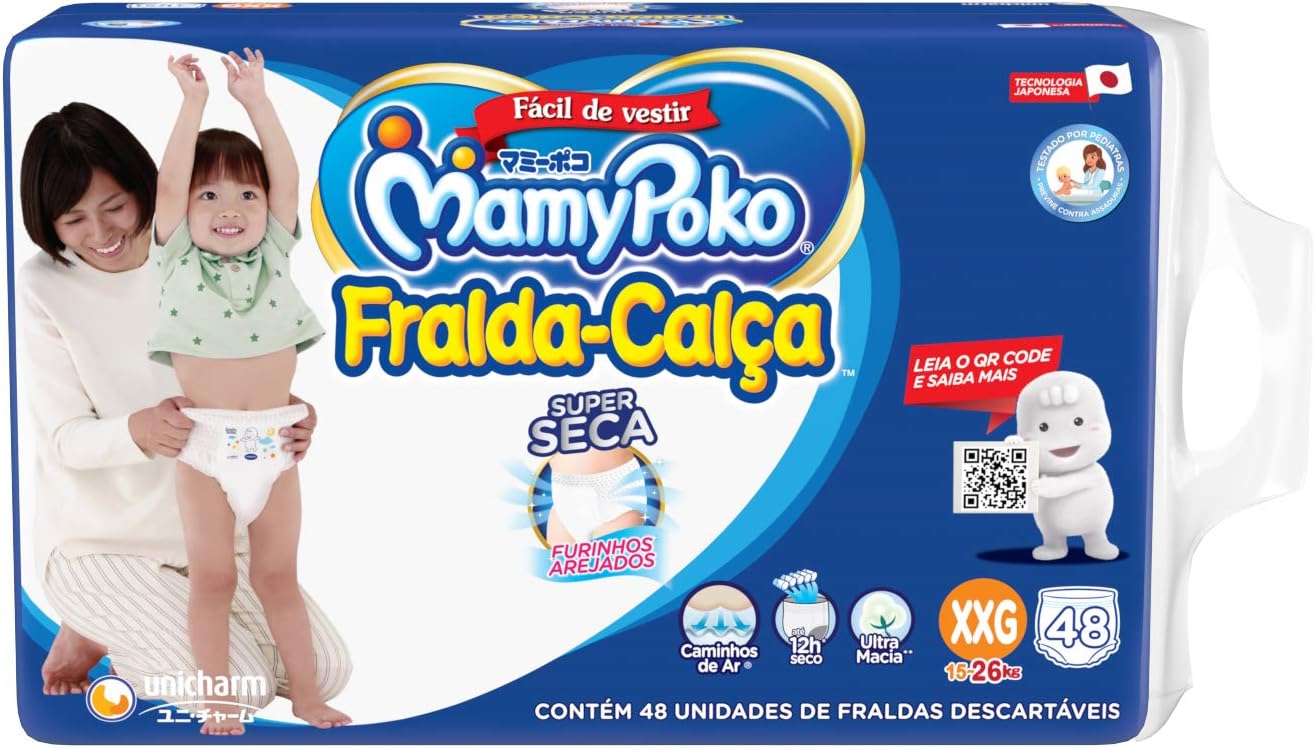 Fralda-Calça MamyPoko Tamanho XXG, 48 unidades  (7898656390711)