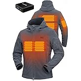 ANTARCTICA GEAR Heated Jacket with 12V 16000mAh Battery Pack, Polar Fleece Coat for Men Women, Fit Zip Hood Winter Jacket