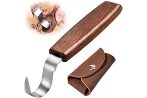 LEONTOOL Wood Carving Hook Knife Spoon Carving Knife with Leather Sheath, Curved Knives Wood Carvings Tool for Spoons Bowls C