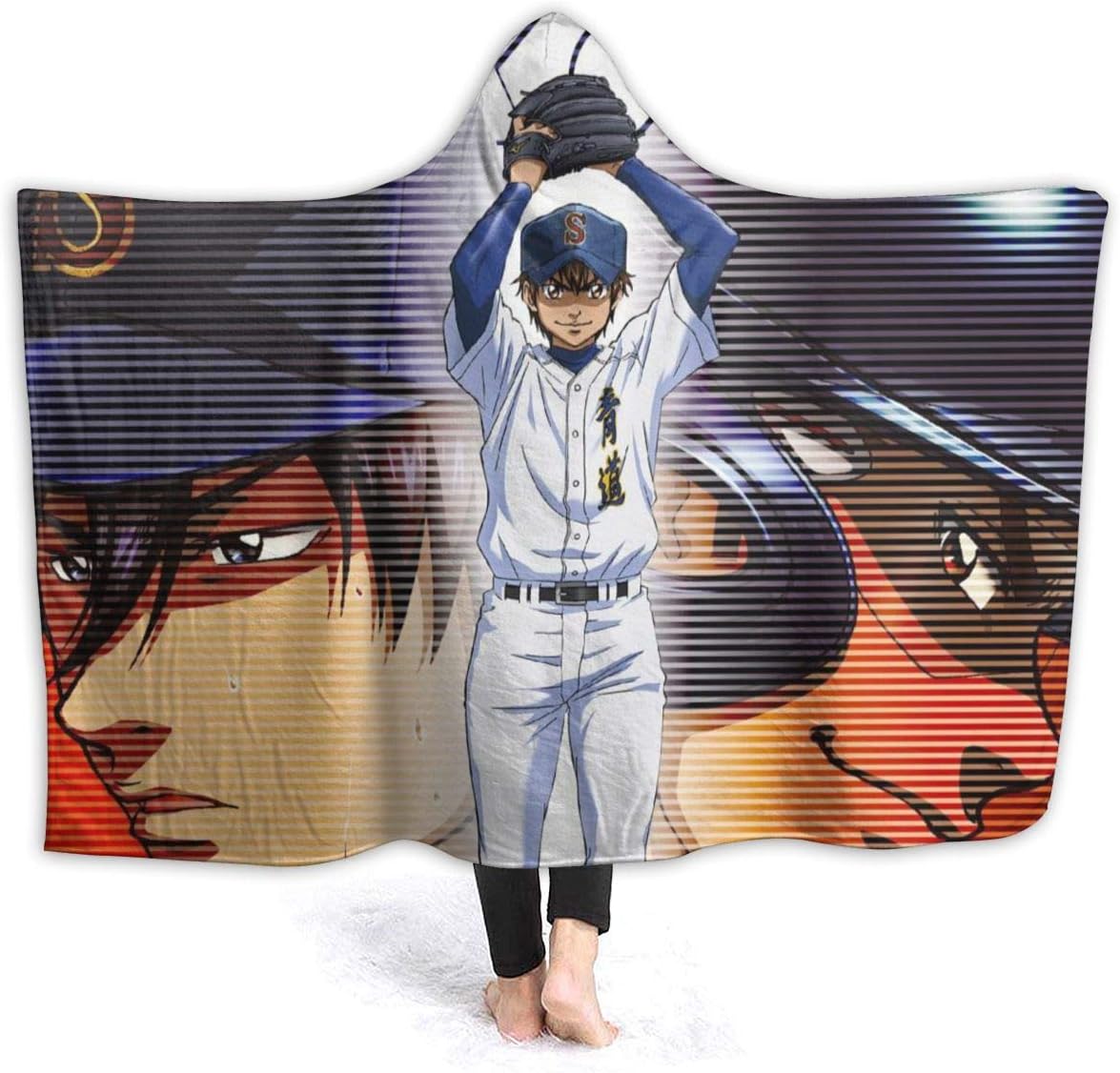 GASDFEFSD Winter Lightweight Functional Diamond No Ace Anime Hooded Blanket Warming for Men Women 60"x50" Gift