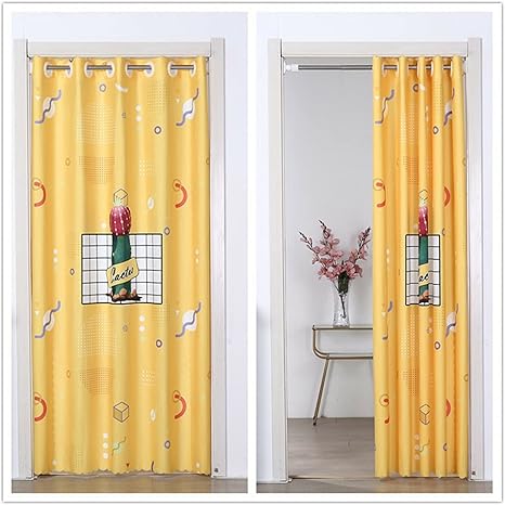 Amazon のれん ドアカーテン 暖簾 間仕切り アコーディオン アニメ カクタス柄 防音 やわらか 昼夜目隠し 省エネ お手入れ簡単 断熱 家庭用 商店用 台所 出入り口 トイレ オシャレ 洗濯機で洗える つっぱり棒付き オールシーズ対応 のれん オンライン通販
