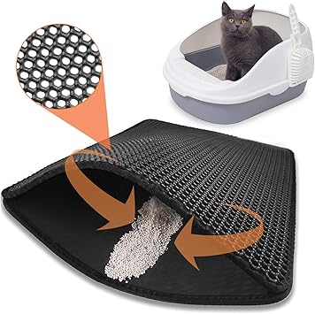 Yipin Tapis Litiere Chat Tapis De Toilette Chat Tapis Chat Taille 75 X 55 Cm Impermeable Non Toxique Eva Double Couche En Nid D Abeille Design Noir Amazon Fr Animalerie