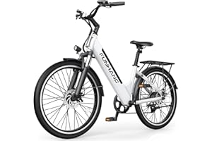 Funhang Electric Bike for Adults, 1000W Peak EBike, 50 Miles 21.7MPH Adult Electric Bicycles with 48V Battery, Adjustable Stem, Rear Rack, 7 Speed, 26" Step-Thru E Bike for Commute, UL 2849 Certified
