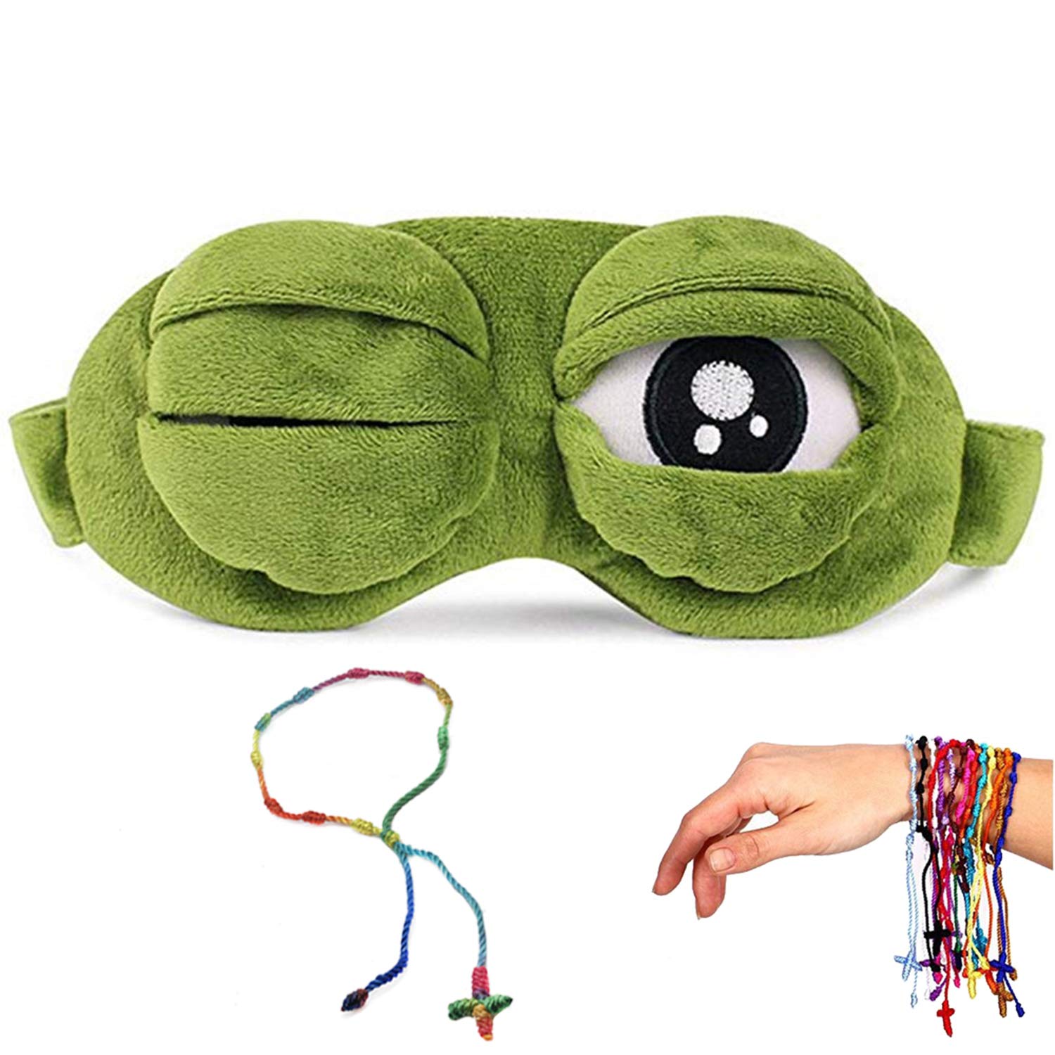 YouU 3D Cute Sleep Eye Mask Green Cartoon Eye Mask Cover Sleeping Rest Travel Anime Funny Gift