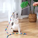 FYNIGO Cat Toys Indoor Interactive Wand Teaser 3 Wands 9 Refills 2 Hooks view 6