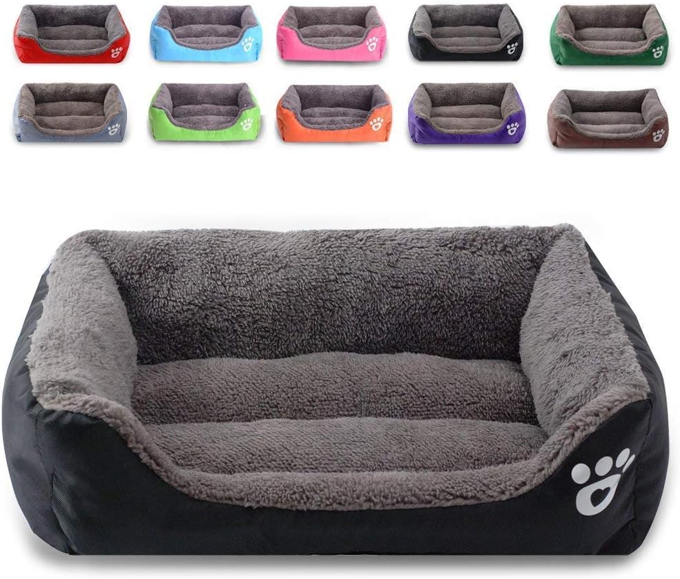 MONIKI Modern Ultra Soft Warm Pet Bed Puppy Dog Mat Pad Cat Sleeping Cushion Suits for Daily Use M: 23"x17"x5" (58x43x13cm), BLACK